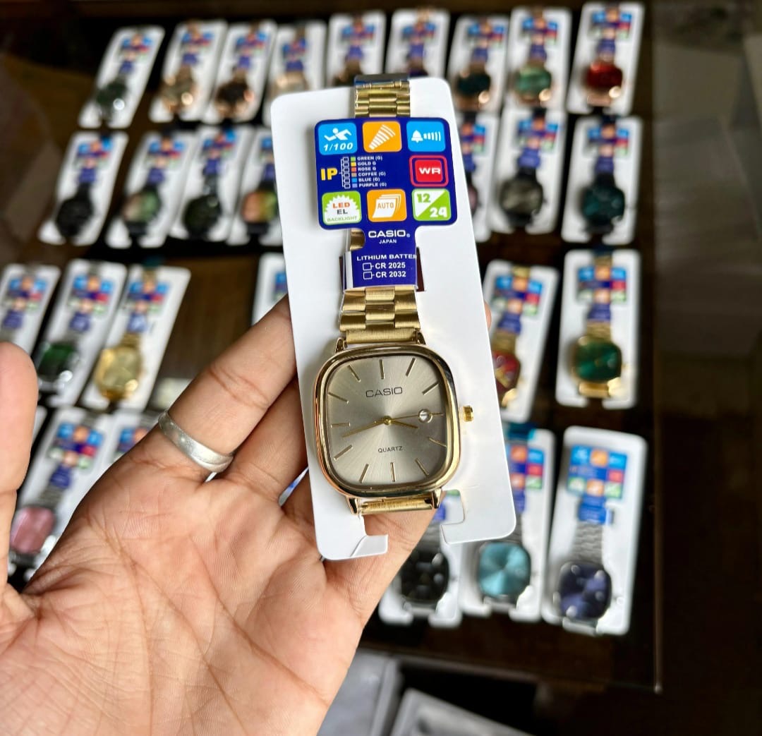 Casio Enticer Silver Dial – Luxury Gold Edition Unisex Watch