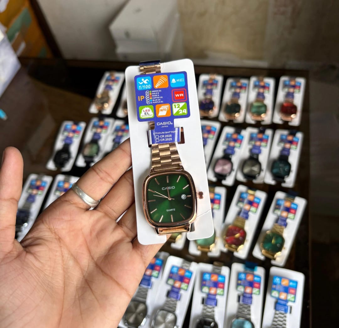 Casio Enticer Deep Green Dial – Luxury Rose Gold Edition Unisex Watch