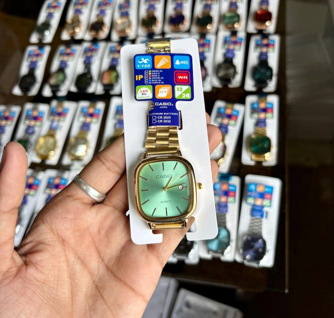 Casio Enticer Mint Green Dial – Luxury Full Gold Edition Unisex Watch