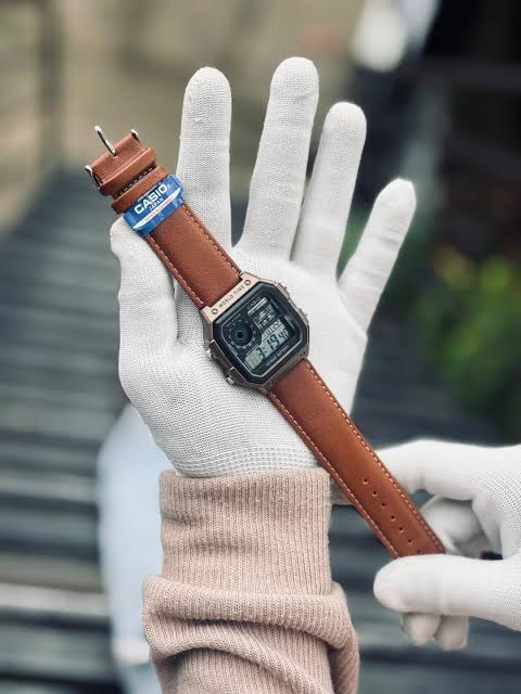 Premium Casio World Time Gold Edition – Tan Leather Strap With 1-Year Warranty