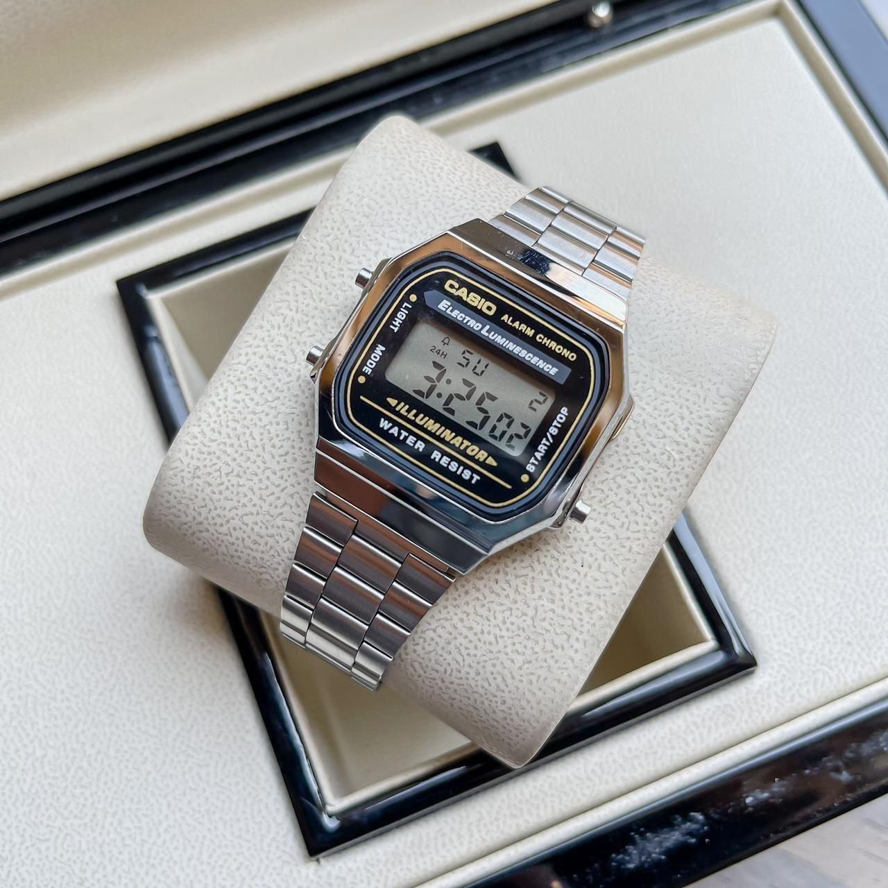 AZR Premium Vintage Silver Edition Digital Watch - Sleek & Classic Design (1 Year Warranty)